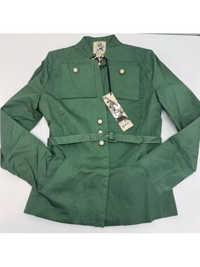 NWT Alice’s Pig Jax Green Utility-Style Blazer with Self-Tie Waist Size 4